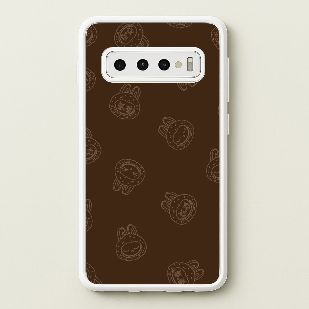 Monsters Outline Pattern I - Plushy Phone Case for Galaxy S10 Plus
