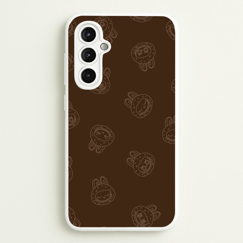 Monsters Outline Pattern I - Plushy Phone Case for Galaxy A14