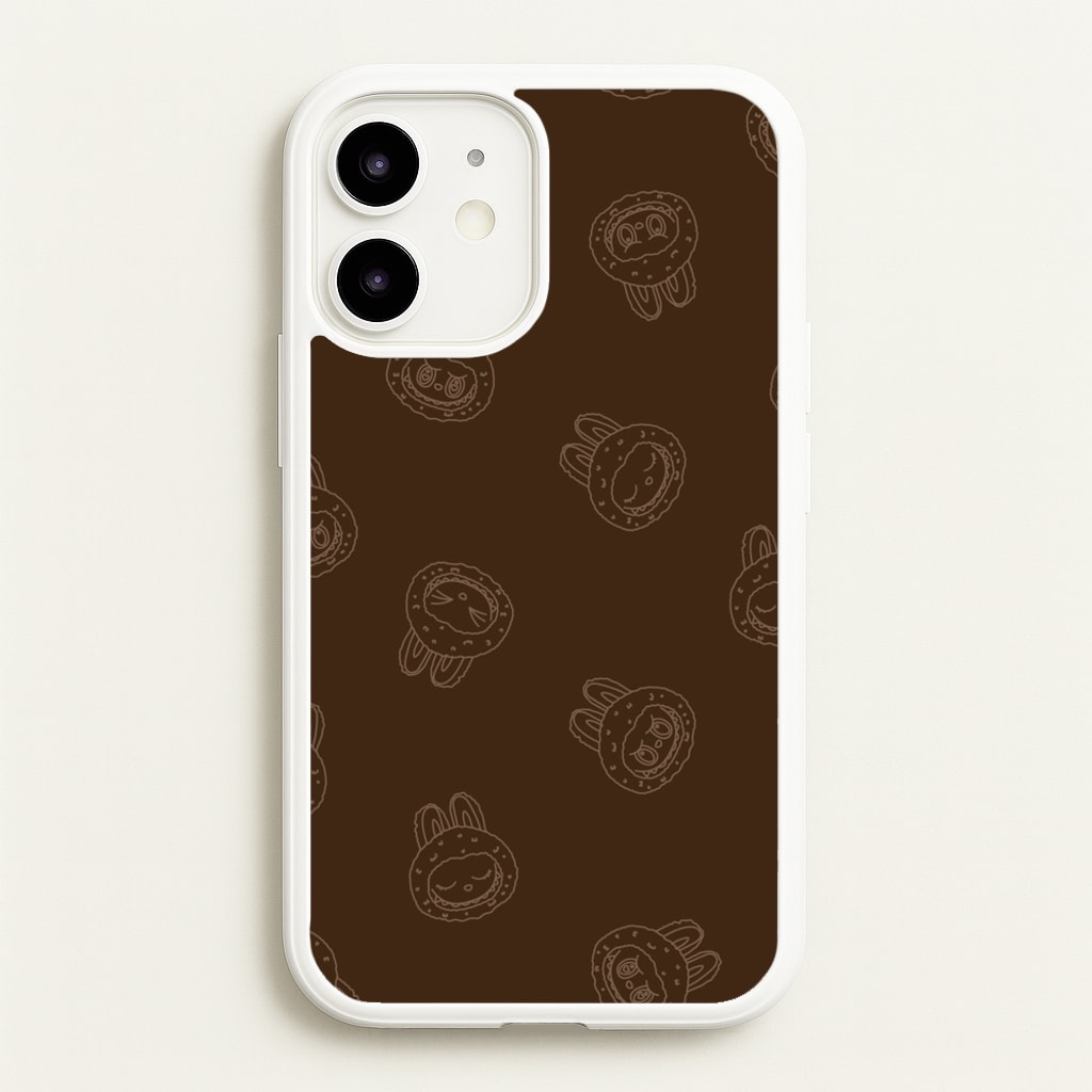 Monsters Outline Pattern I - Plushy Phone Case for iPhone 12 Mini