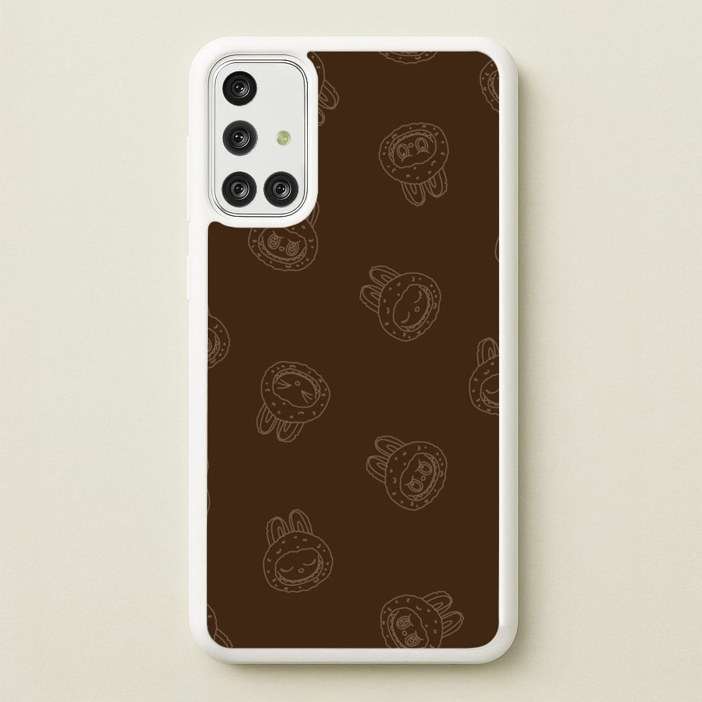 Monsters Outline Pattern I - Plushy Phone Case for Galaxy A71