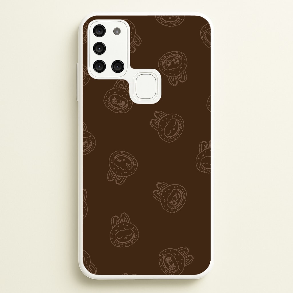 Monsters Outline Pattern I - Plushy Phone Case for Galaxy A21s