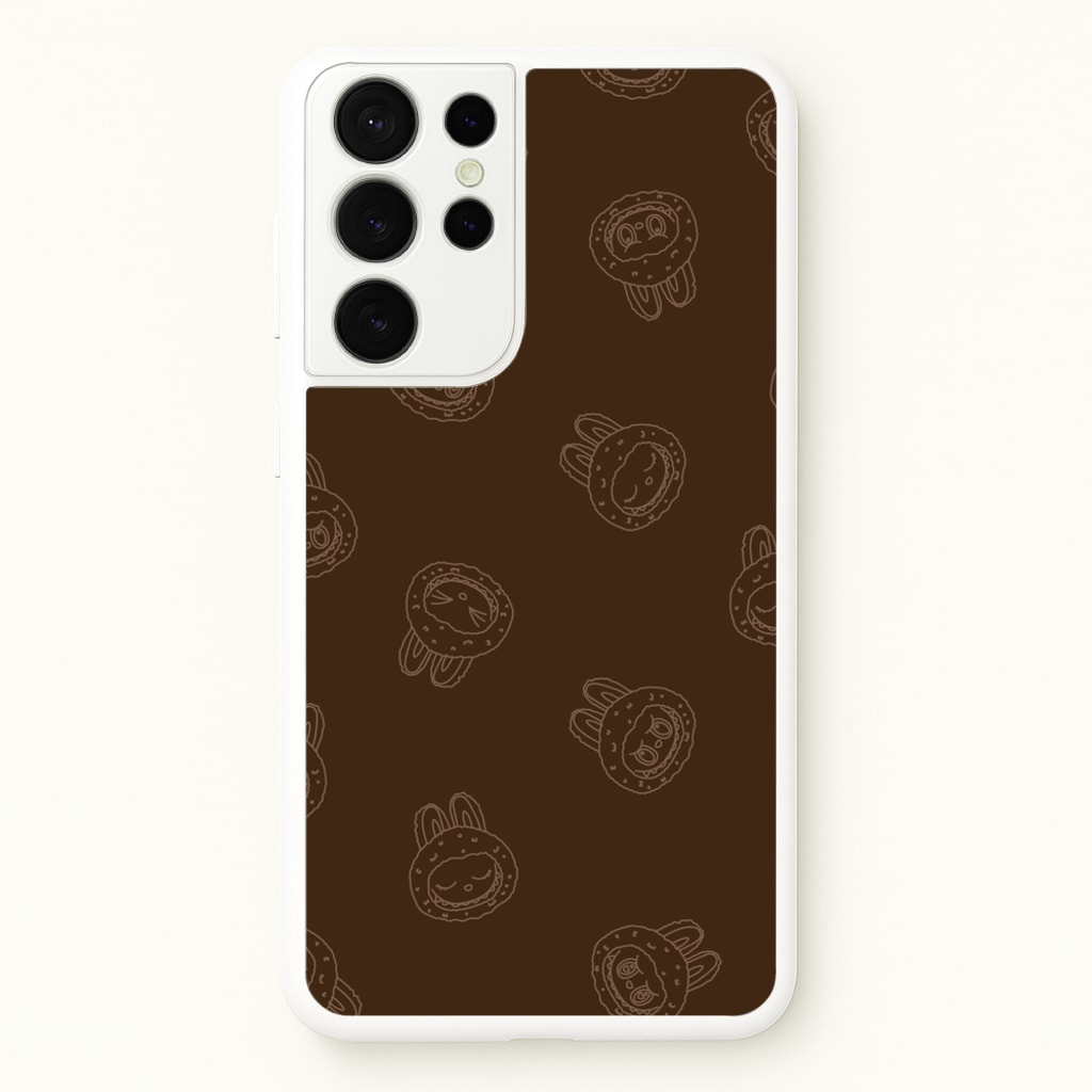 Monsters Outline Pattern I - Plushy Phone Case for Galaxy S21 Ultra