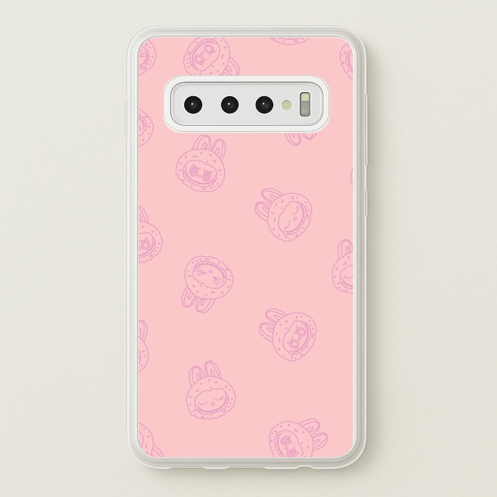 Monsters Outline Pattern II - Plushy Phone Case for Galaxy S10 Plus