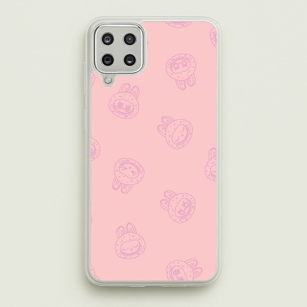 Monsters Outline Pattern II - Plushy Phone Case for Galaxy A12