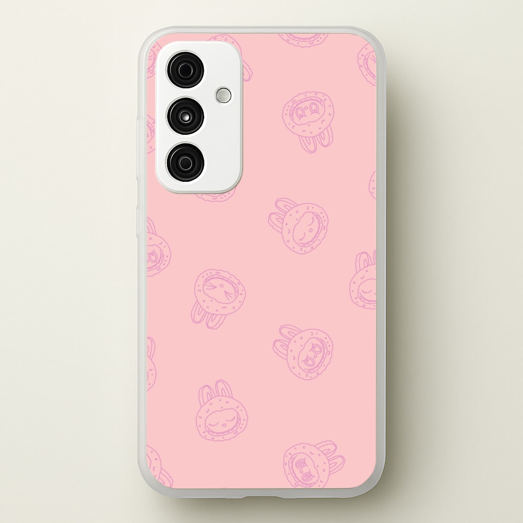 Monsters Outline Pattern II - Plushy Phone Case for Galaxy A55
