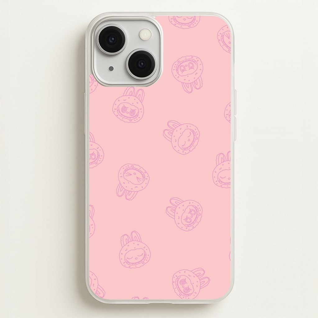 Monsters Outline Pattern II - Plushy Phone Case for iPhone 13 Mini