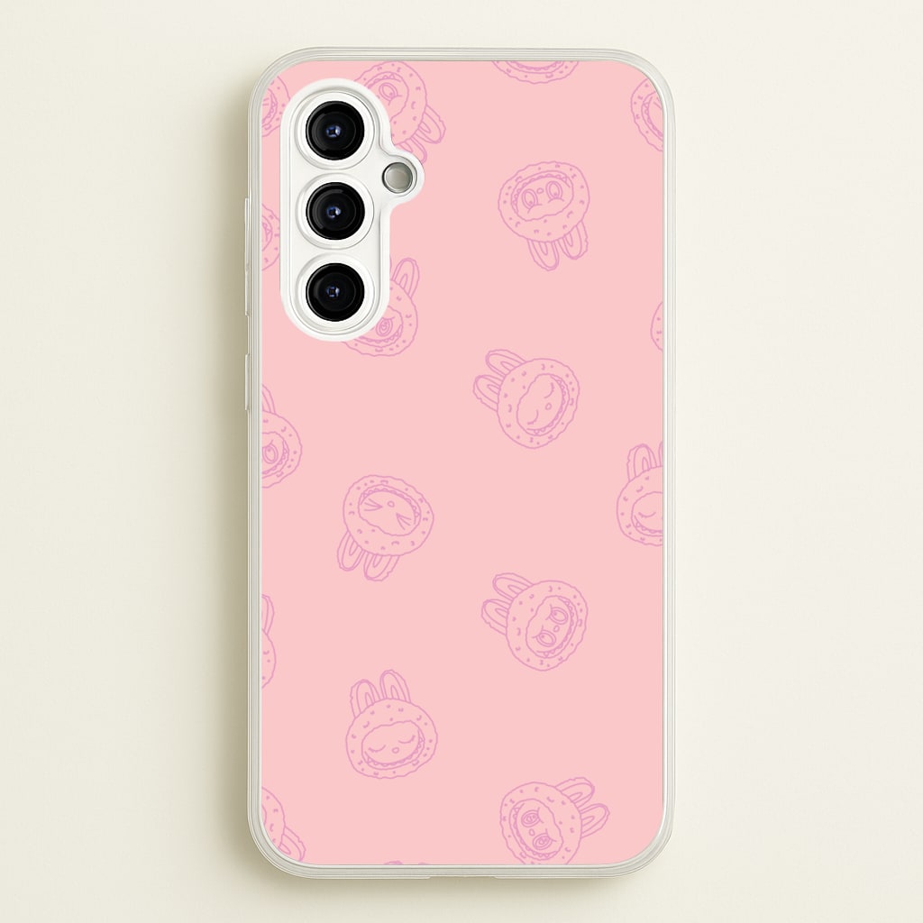 Monsters Outline Pattern II - Plushy Phone Case for Galaxy A54
