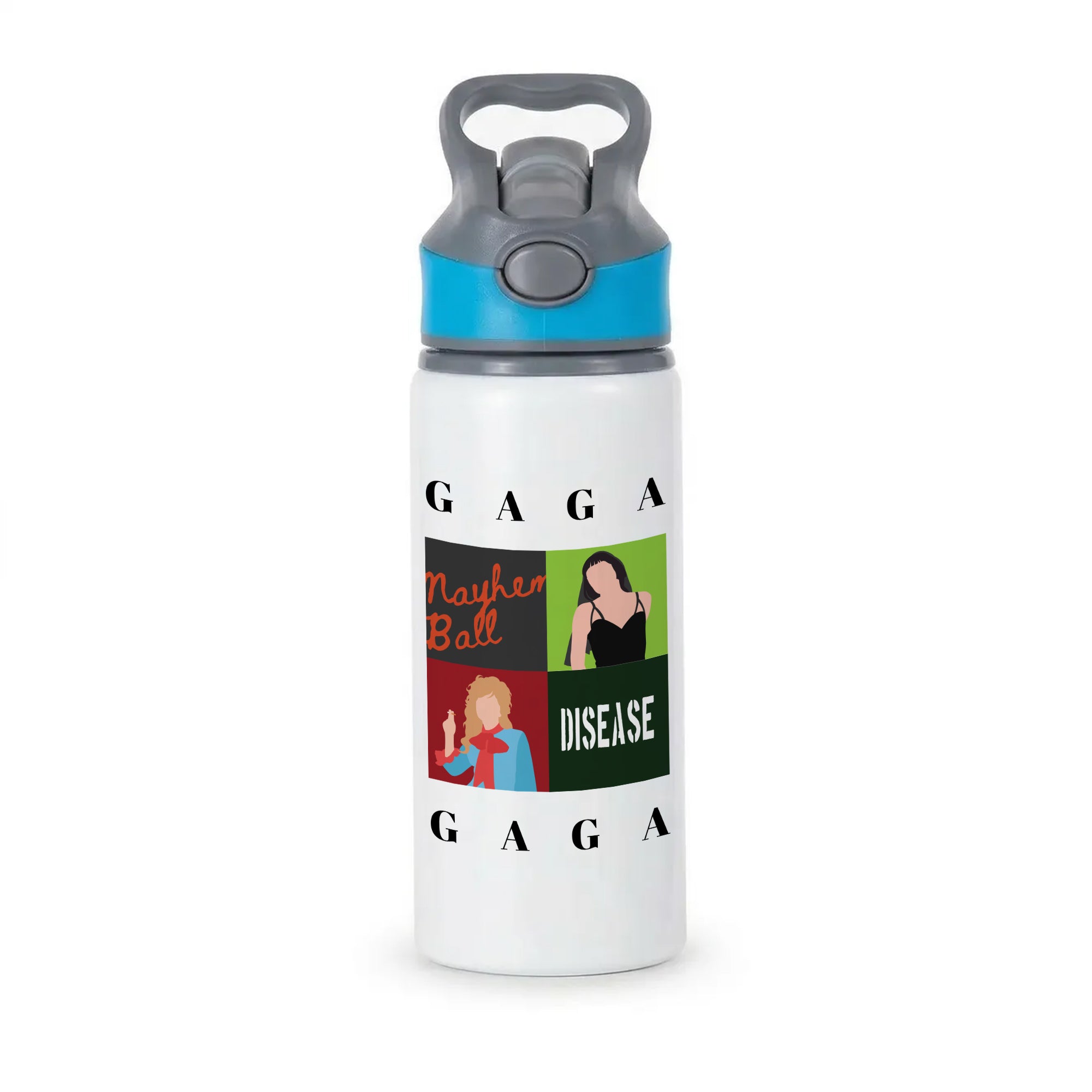 Gaga Collage Active Water Bottle - Blue