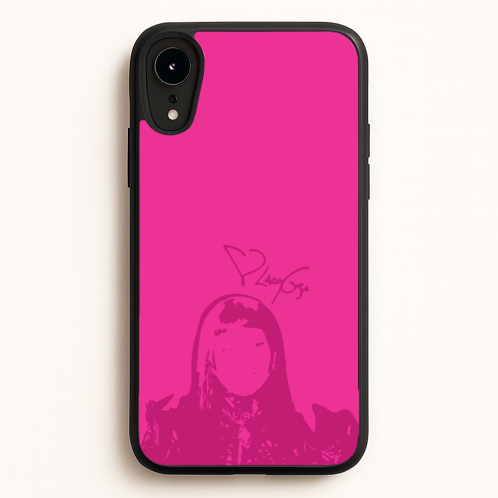 Pink Gaga Silhouette - Lady Gaga Phone Case for iPhone XR