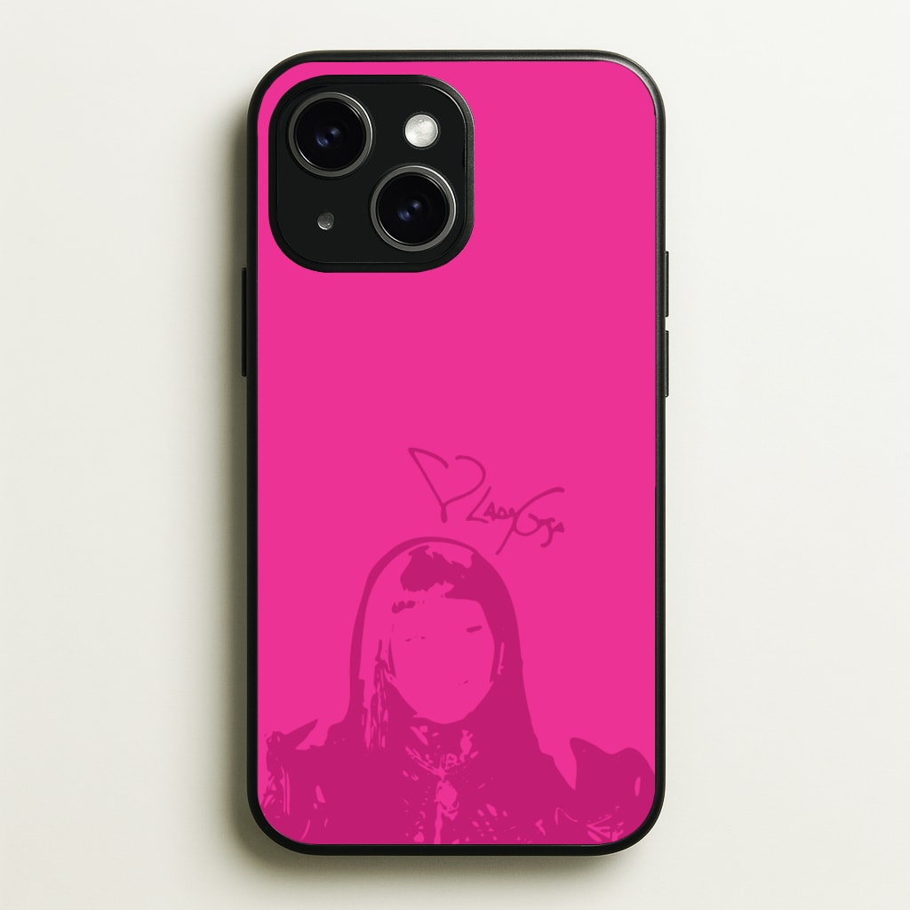 Pink Gaga Silhouette - Lady Gaga Phone Case for iPhone 15