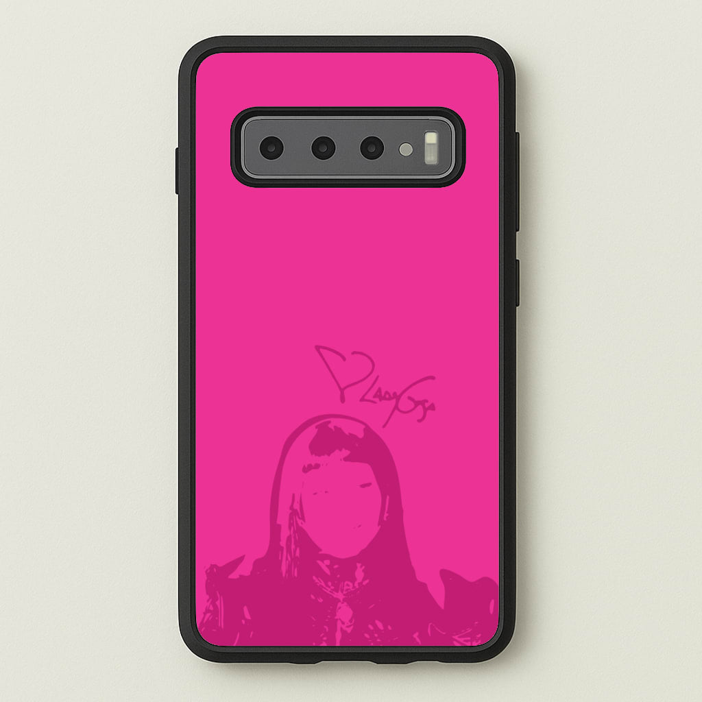 Pink Gaga Silhouette - Lady Gaga Phone Case for Galaxy S10 Plus
