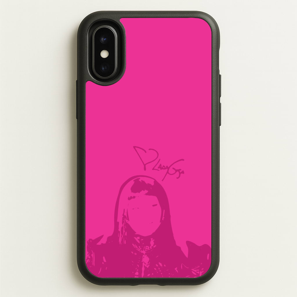Pink Gaga Silhouette - Lady Gaga Phone Case for iPhone X / XS