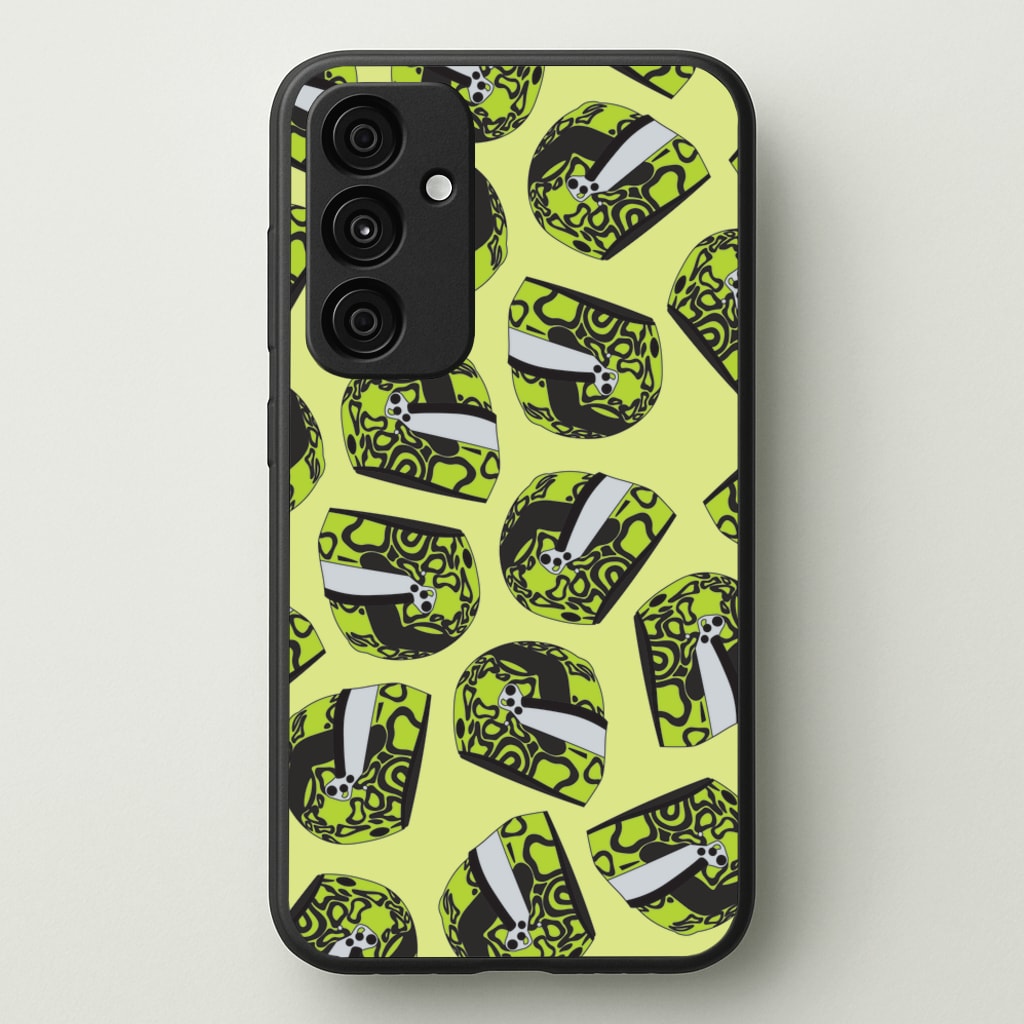 Lando Helmet Pattern - F1 Phone Case for Galaxy A35