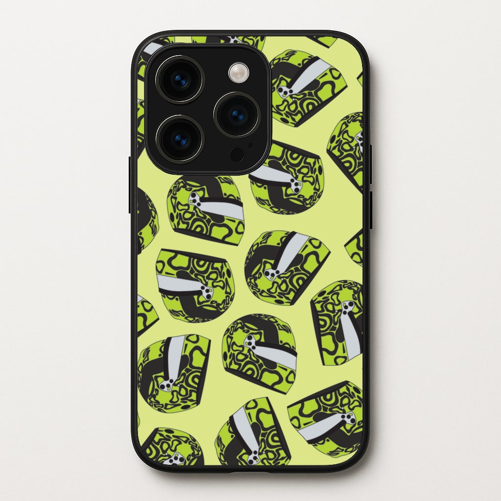 Lando Helmet Pattern - F1 Phone Case for iPhone 14 Pro