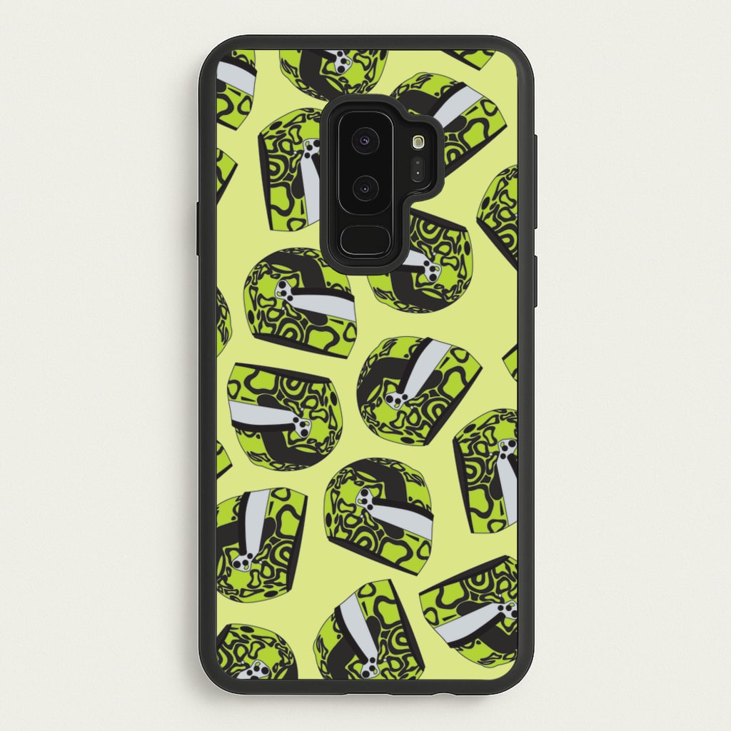 Lando Helmet Pattern - F1 Phone Case for Galaxy S9 Plus