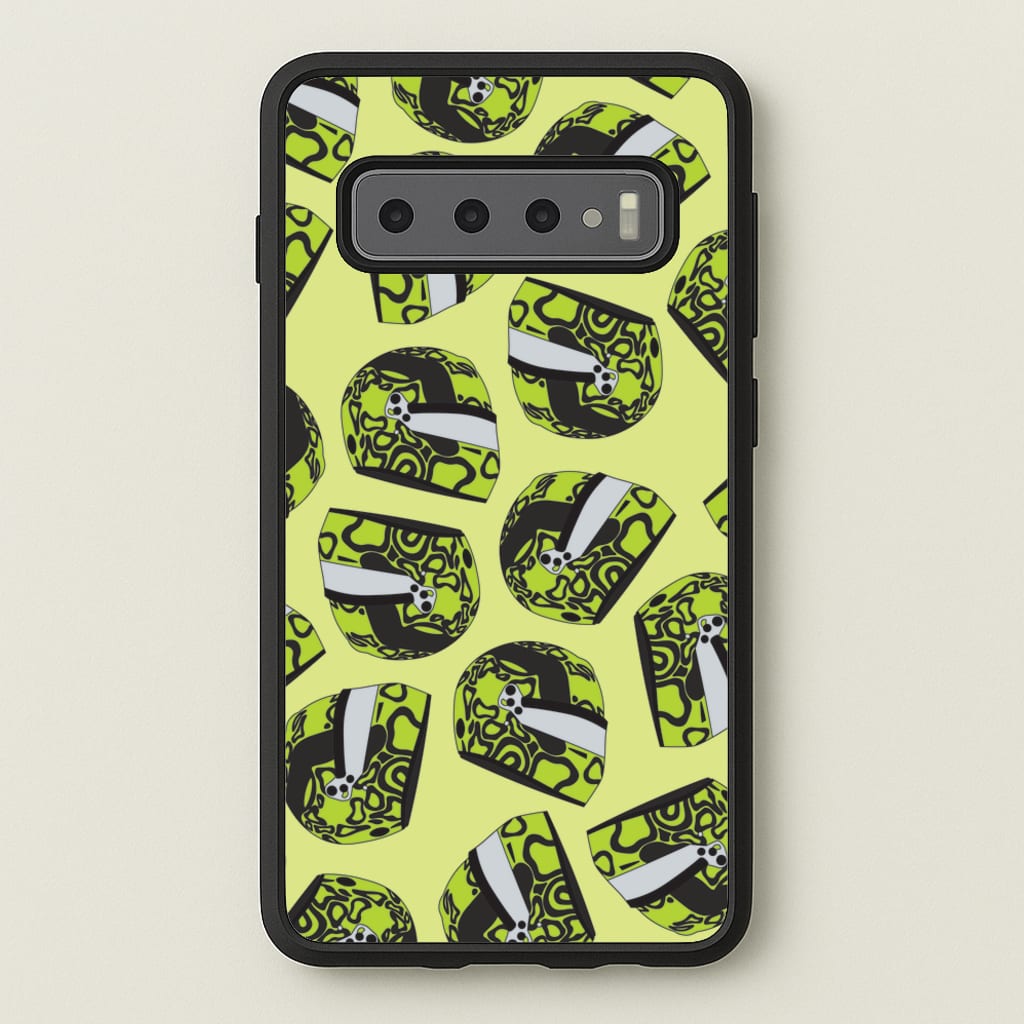 Lando Helmet Pattern - F1 Phone Case for Galaxy S10