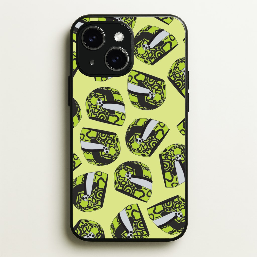 Lando Helmet Pattern - F1 Phone Case for iPhone 15 Plus