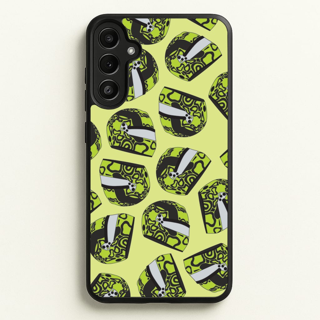 Lando Helmet Pattern - F1 Phone Case for Galaxy A34