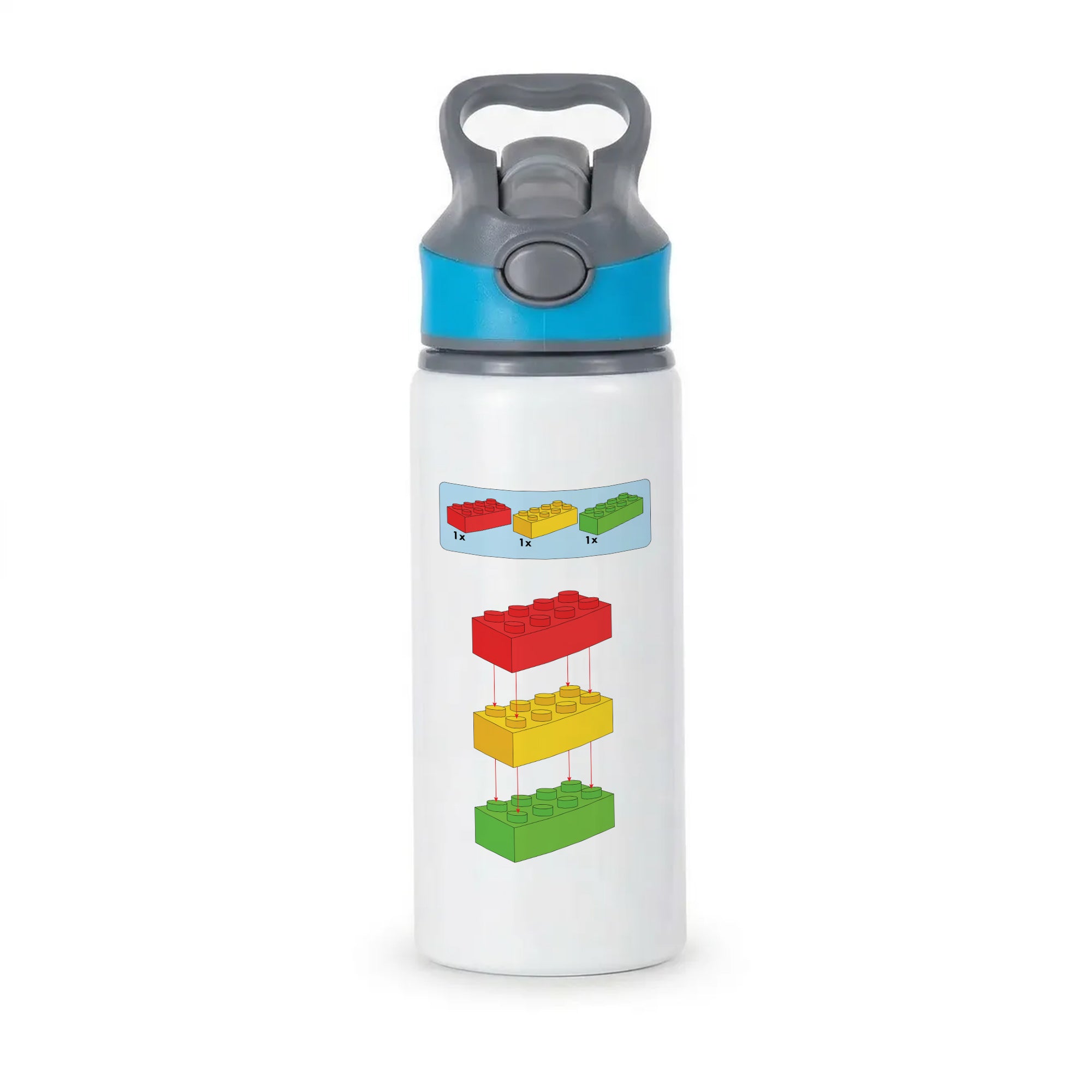 Bricks Instruction Set Active Water Bottle - Blue