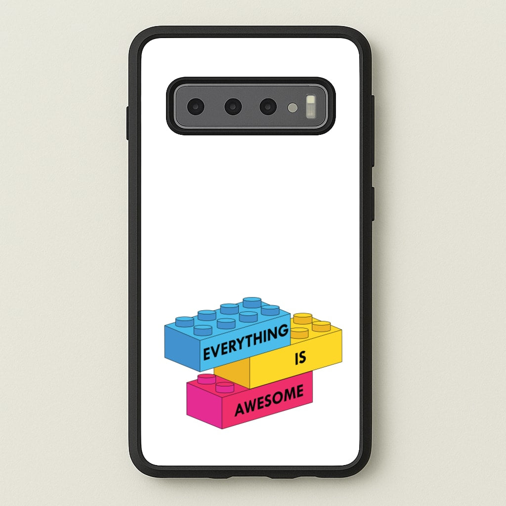 Everything Is Awesome Bricks - Bricks Phone Case for Galaxy S10 Plus