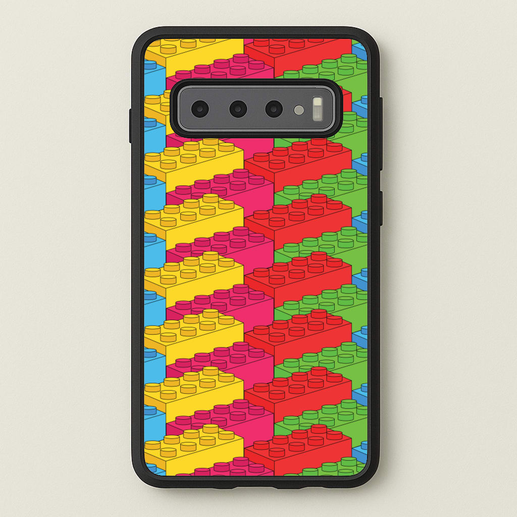 Bricks Isometric Pattern - Bricks Phone Case for Galaxy S10 Plus