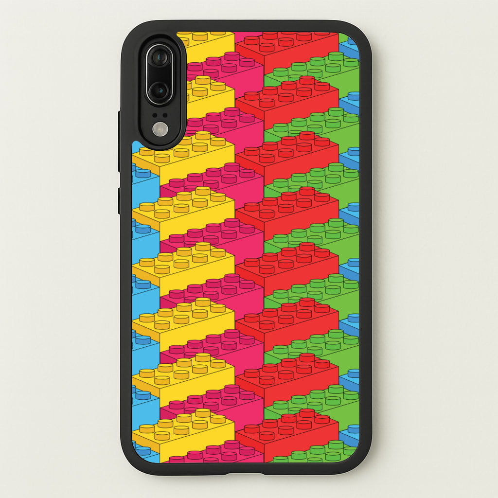 Bricks Isometric Pattern - Bricks Phone Case for Huawei P20
