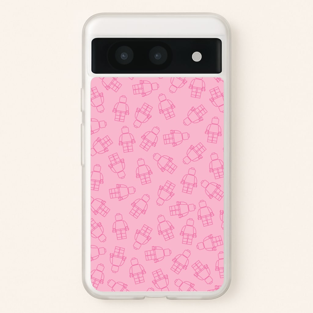 Bricks Figures Pattern Pink - Bricks Phone Case for Google Pixel 8a