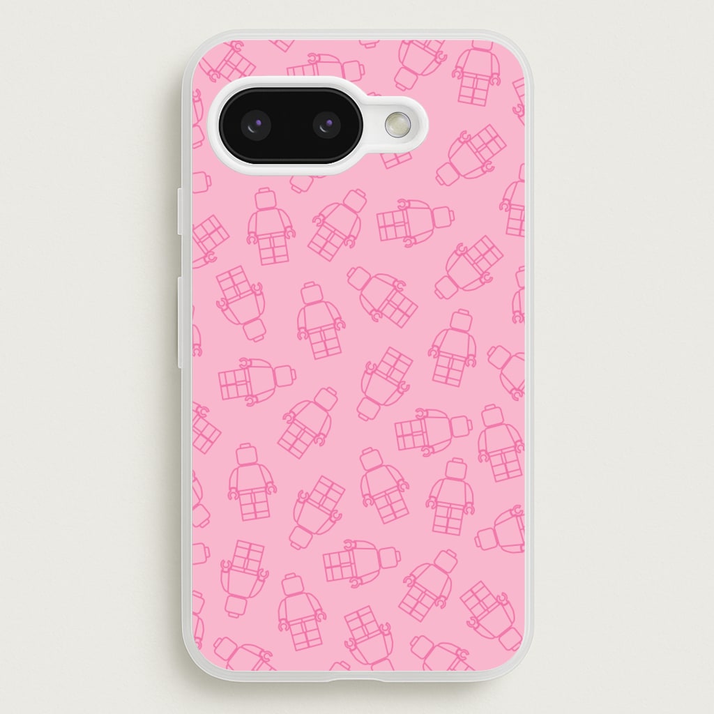 Bricks Figures Pattern Pink - Bricks Phone Case for Google Pixel 9a