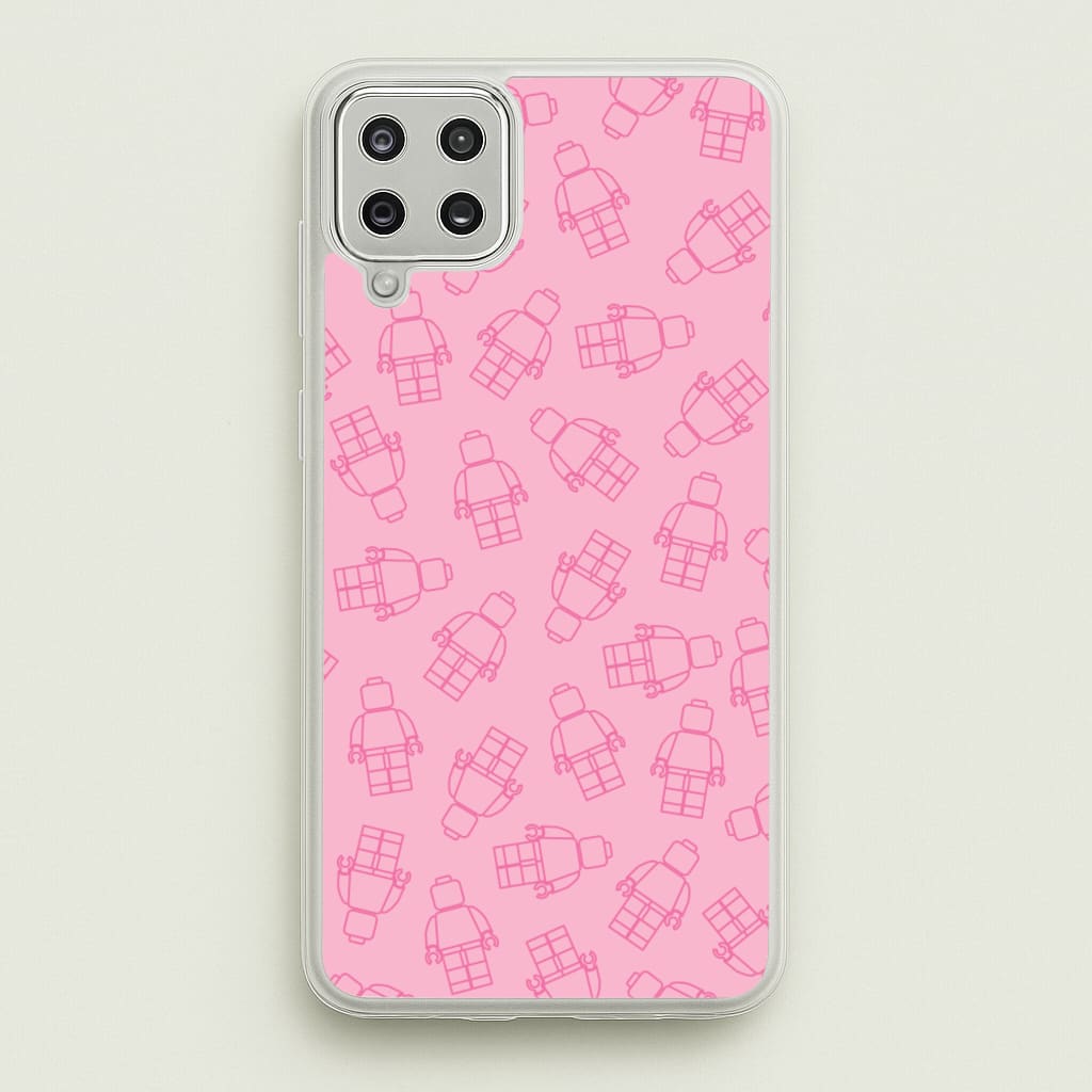 Bricks Figures Pattern Pink - Bricks Phone Case for Galaxy A12
