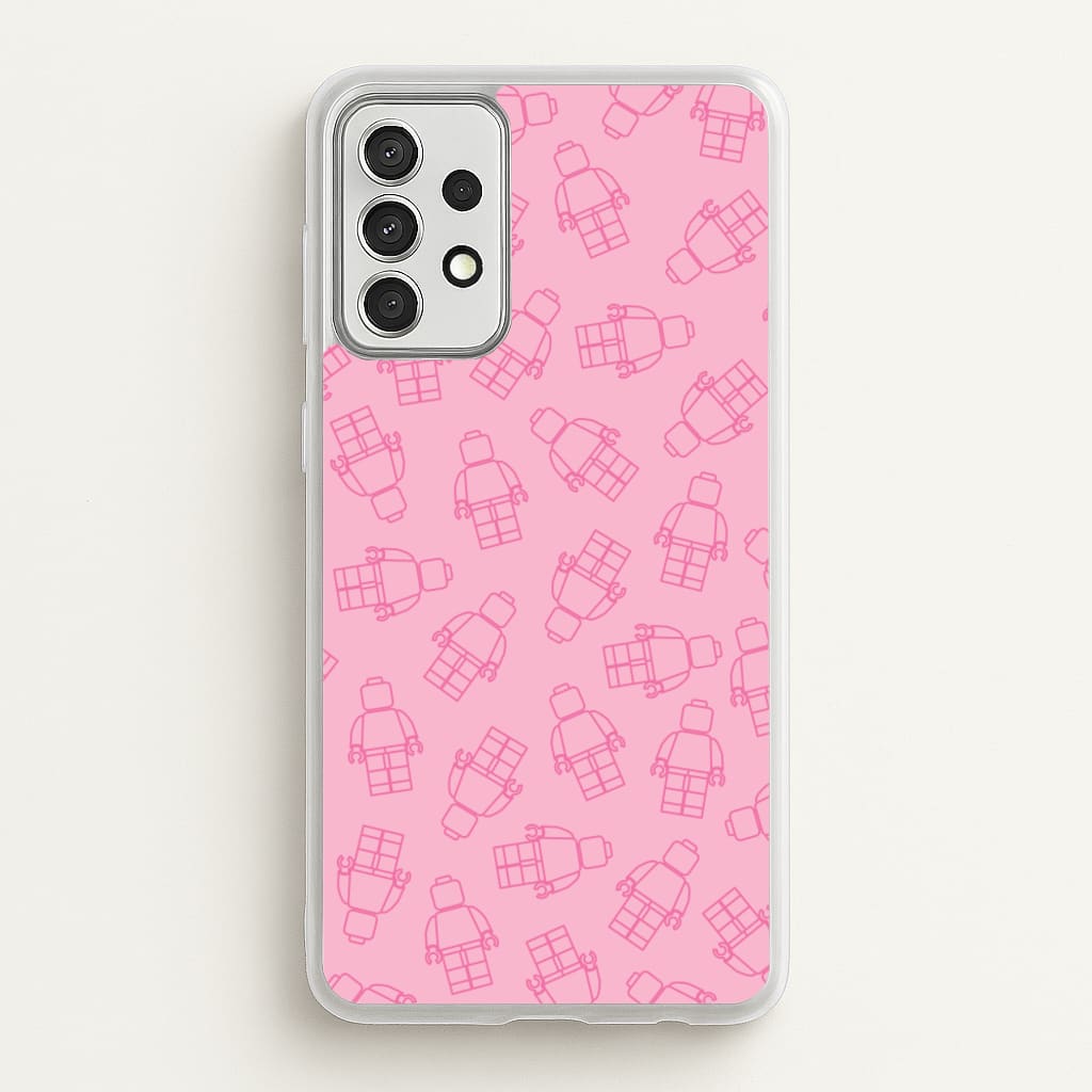 Bricks Figures Pattern Pink - Bricks Phone Case for Galaxy A52 / A52s