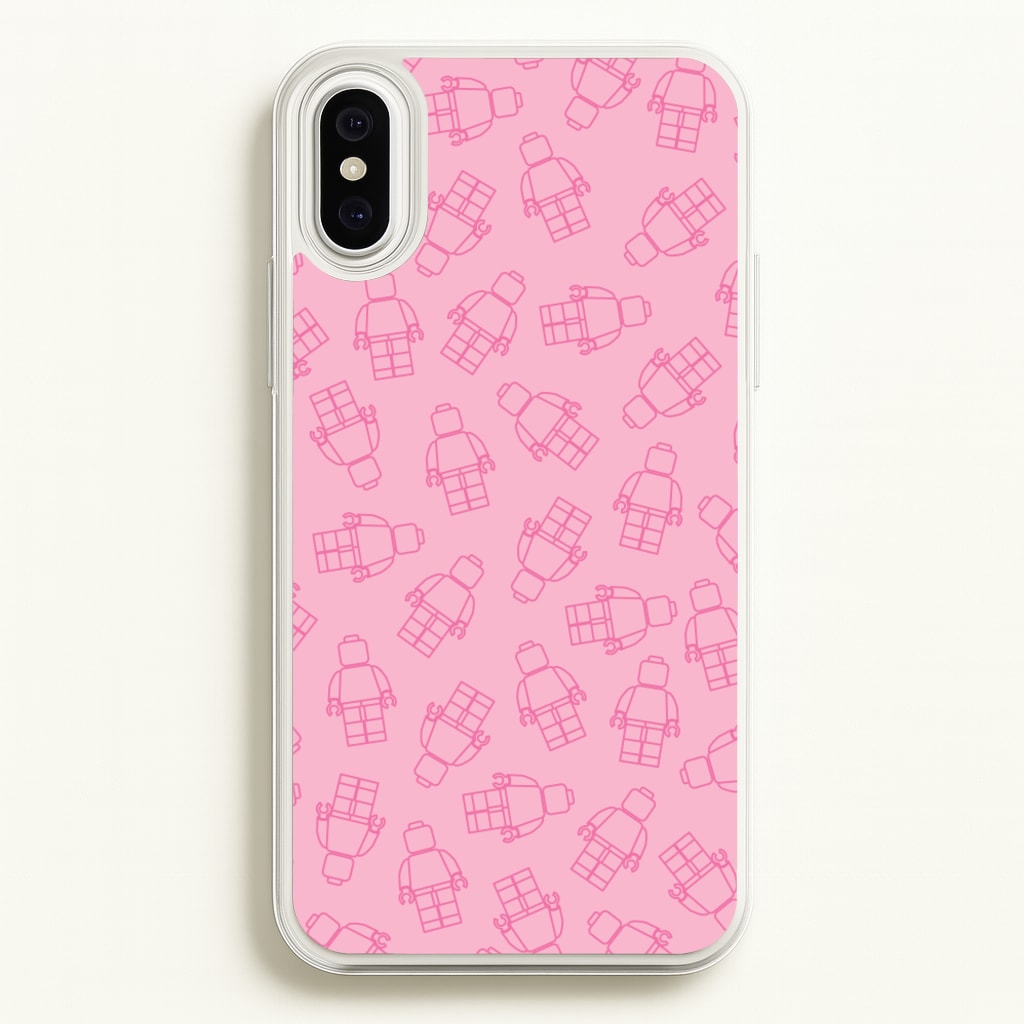 Bricks Figures Pattern Pink - Bricks Phone Case for iPhone XS Max