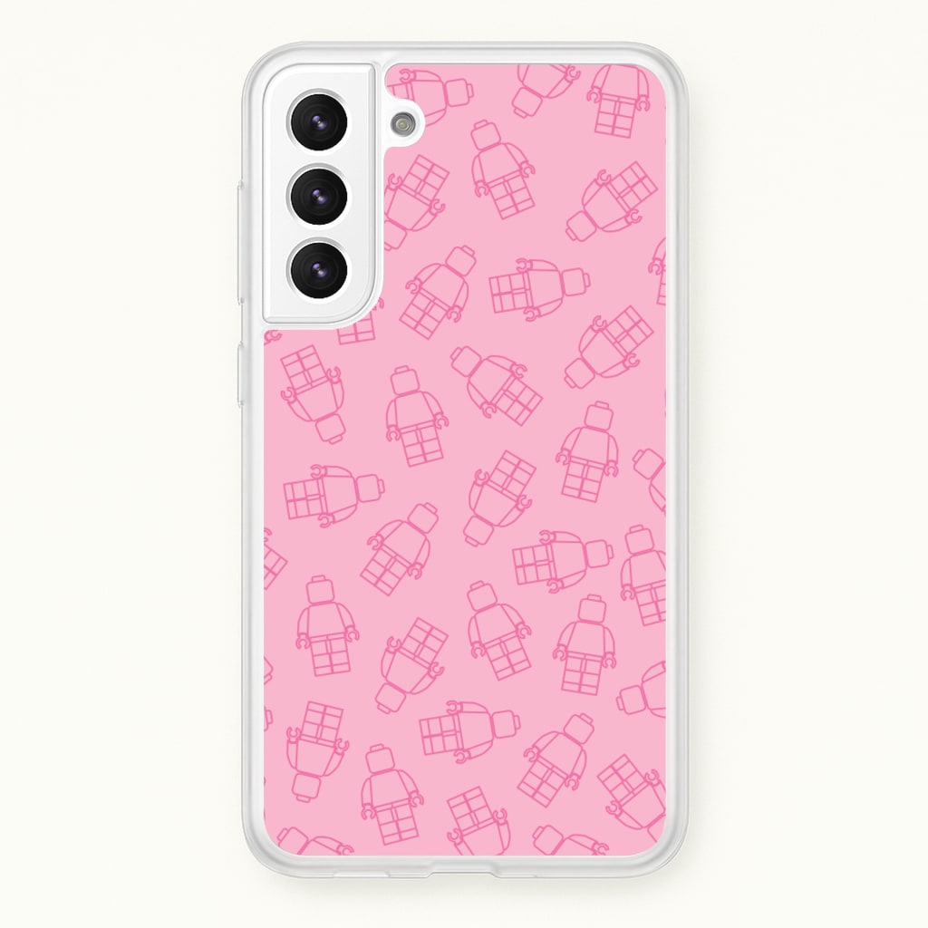Bricks Figures Pattern Pink - Bricks Phone Case for Galaxy S21