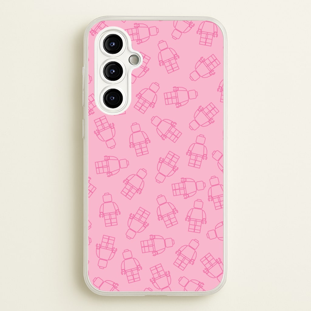 Bricks Figures Pattern Pink - Bricks Phone Case for Galaxy A54