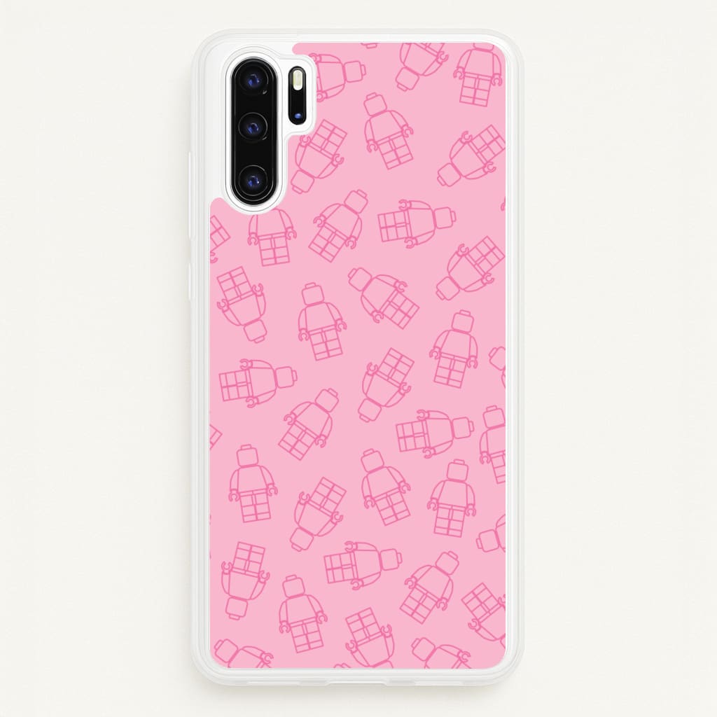 Bricks Figures Pattern Pink - Bricks Phone Case for Huawei P30 Pro