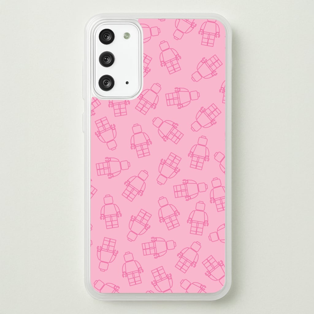 Bricks Figures Pattern Pink - Bricks Phone Case for Galaxy Note 20