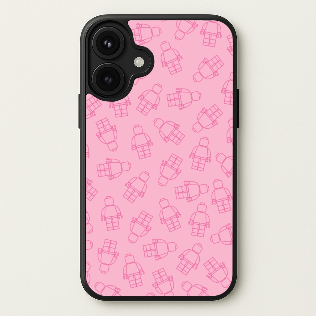 Bricks Figures Pattern Pink Phone Case for iPhone 17