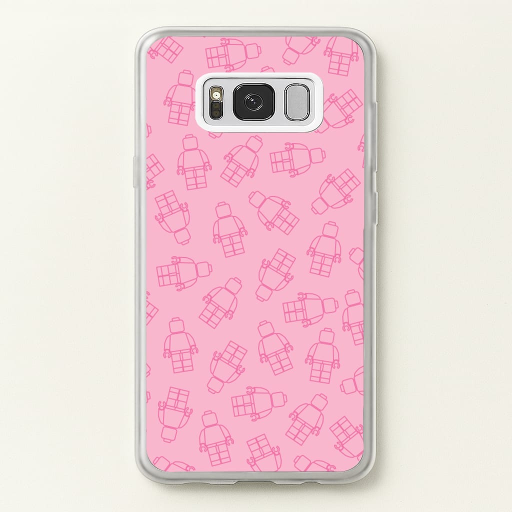 Bricks Figures Pattern Pink - Bricks Phone Case for Galaxy S8