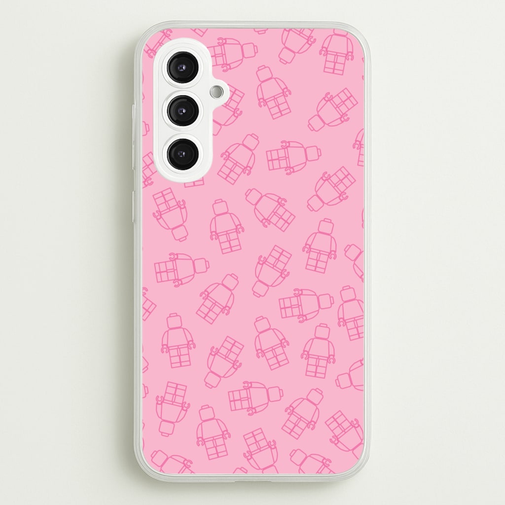 Bricks Figures Pattern Pink - Bricks Phone Case for Galaxy S23FE