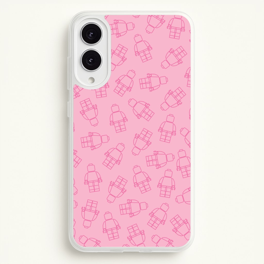 Bricks Figures Pattern Pink - Bricks Phone Case for Galaxy S25 Edge