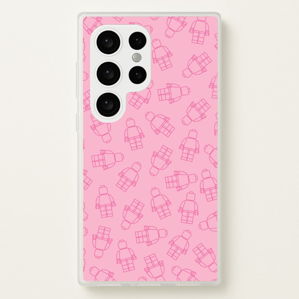 Bricks Figures Pattern Pink - Bricks Phone Case for Galaxy S24 Ultra