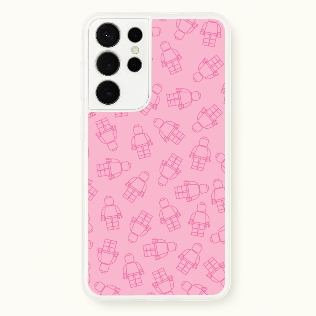 Bricks Figures Pattern Pink - Bricks Phone Case for Galaxy S21 Ultra