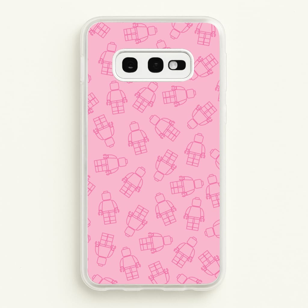 Bricks Figures Pattern Pink - Bricks Phone Case for Galaxy S10e