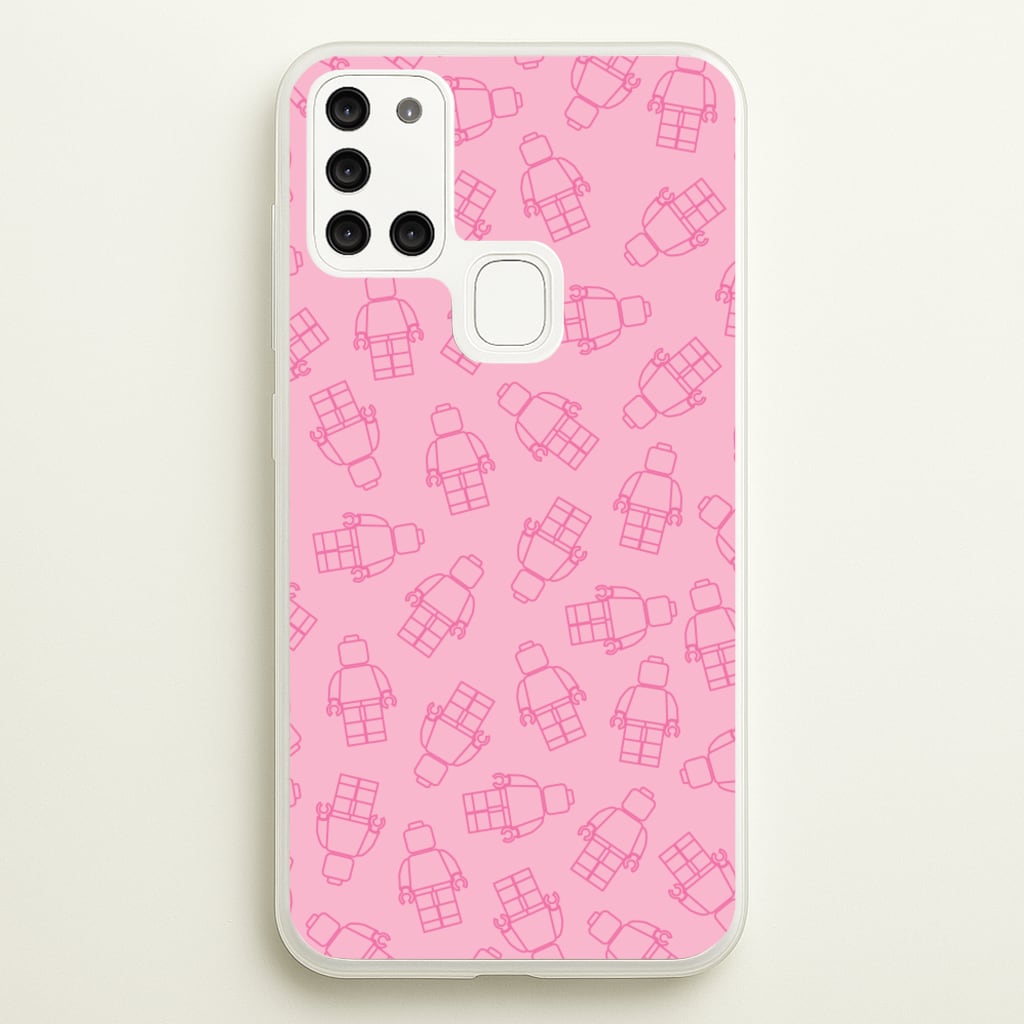 Bricks Figures Pattern Pink - Bricks Phone Case for Galaxy A21s