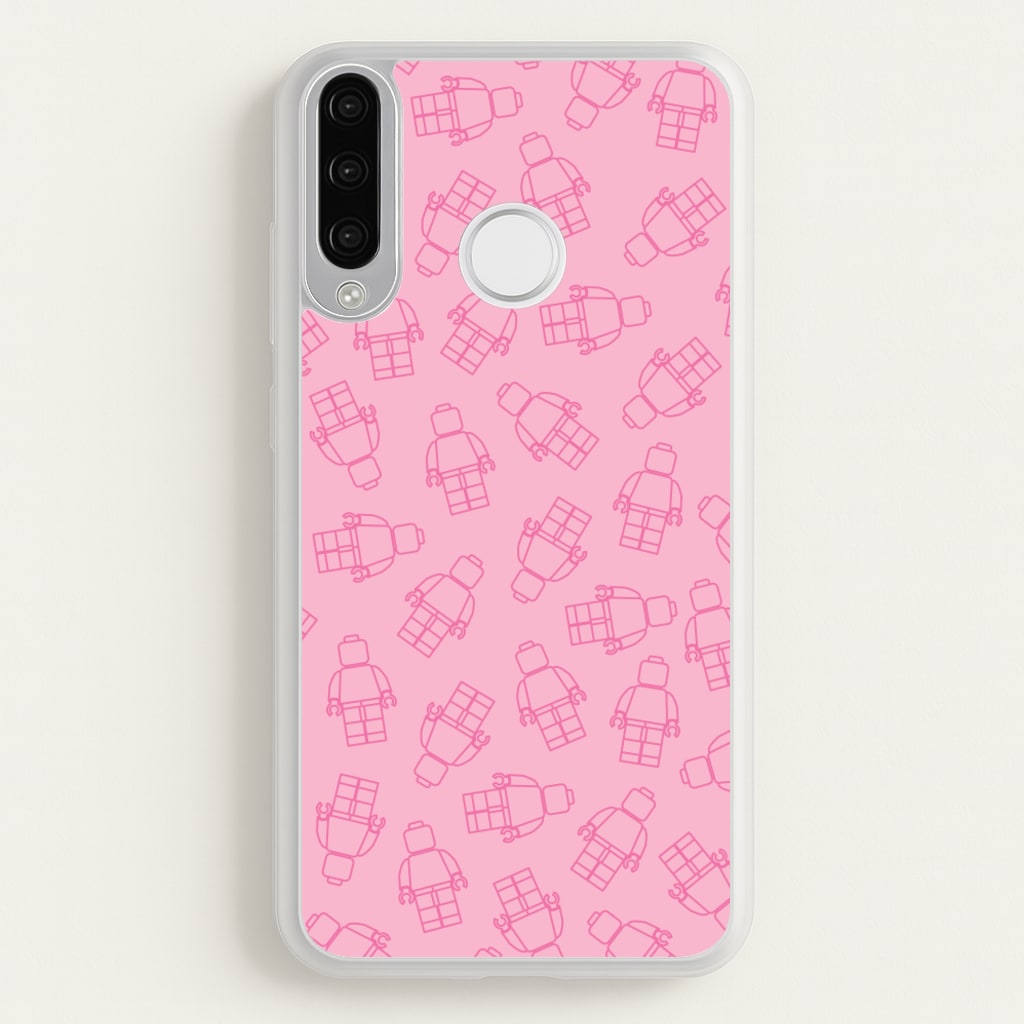 Bricks Figures Pattern Pink - Bricks Phone Case for Huawei P30 Lite