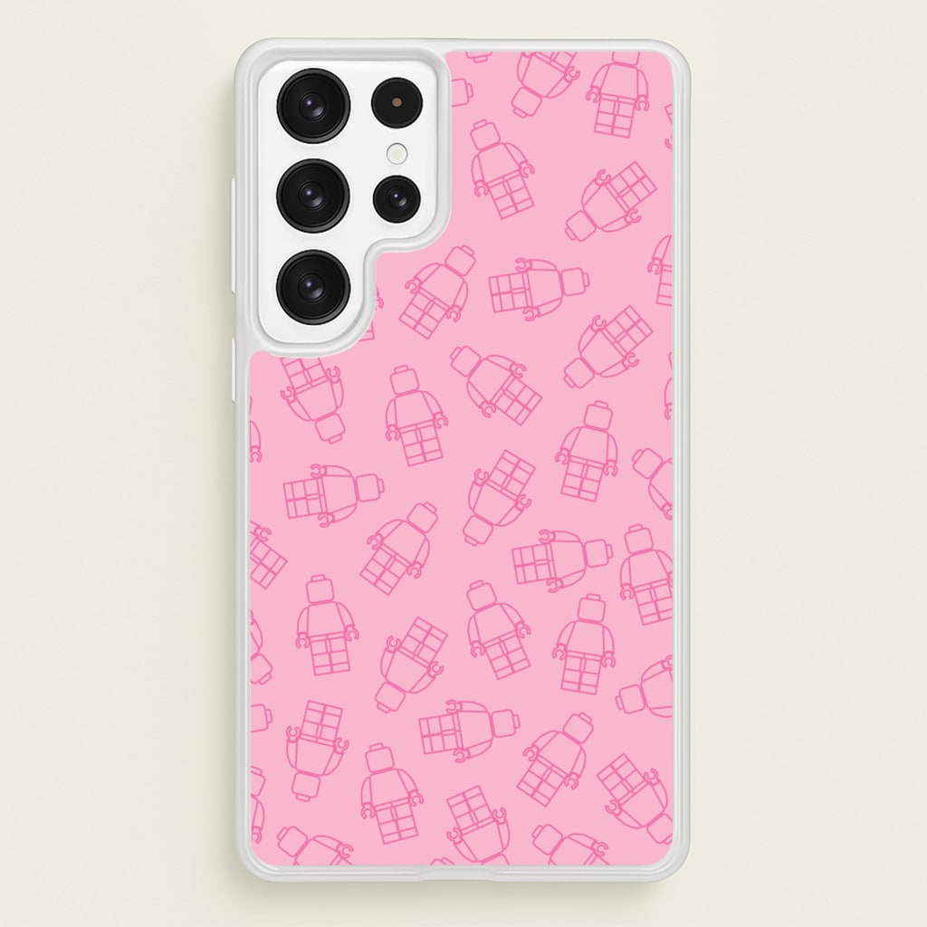 Bricks Figures Pattern Pink - Bricks Phone Case for Galaxy S22 Ultra