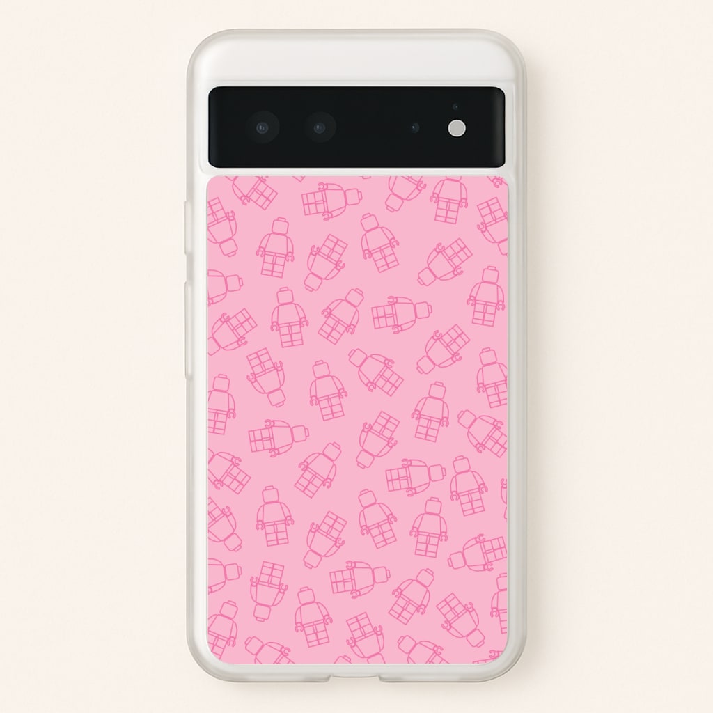Bricks Figures Pattern Pink - Bricks Phone Case for Google Pixel 6