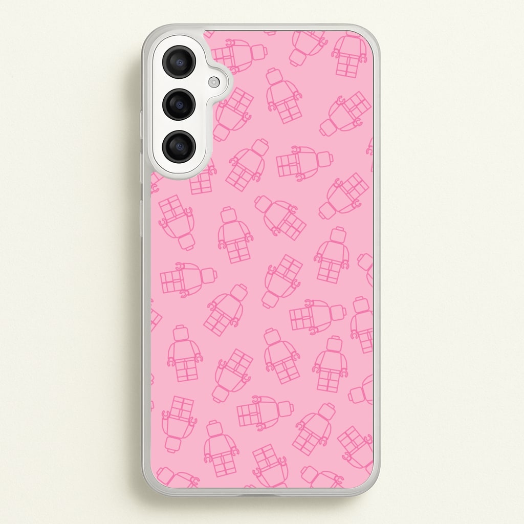 Bricks Figures Pattern Pink - Bricks Phone Case for Galaxy A36
