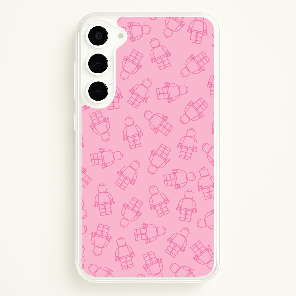 Bricks Figures Pattern Pink - Bricks Phone Case for Galaxy S23