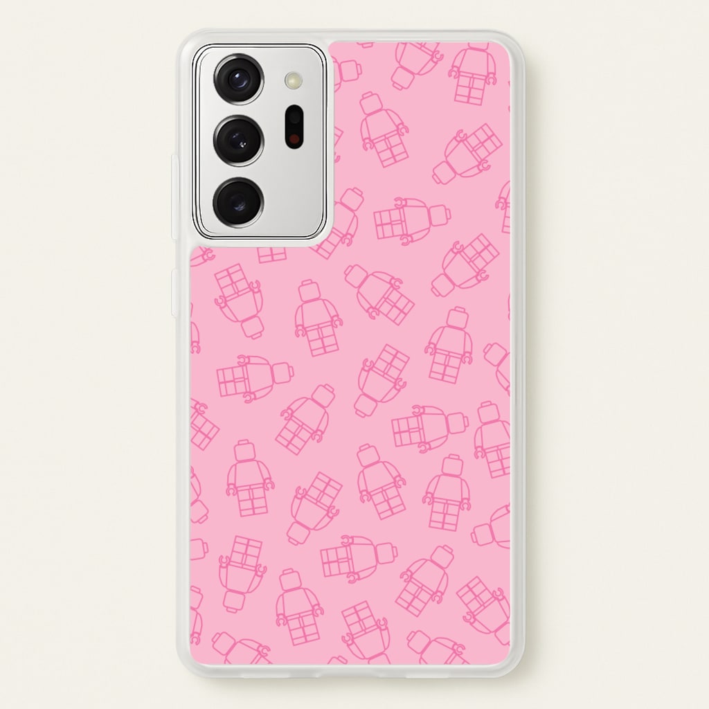 Bricks Figures Pattern Pink - Bricks Phone Case for Galaxy Note 20 Ultra