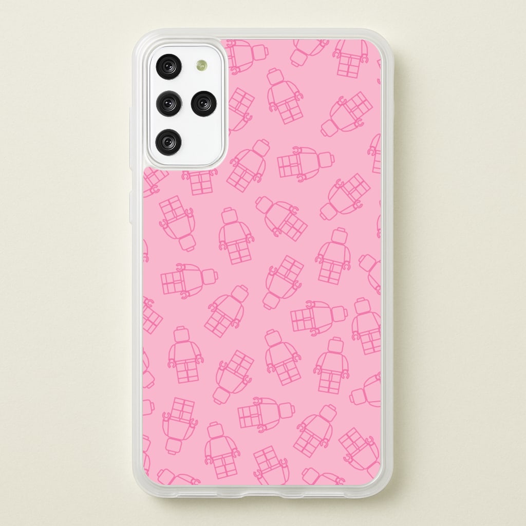 Bricks Figures Pattern Pink - Bricks Phone Case for Galaxy S20 Plus